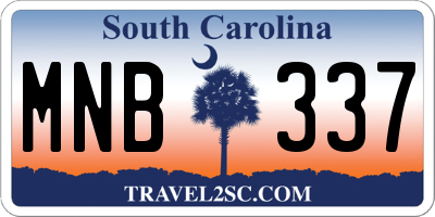 SC license plate MNB337