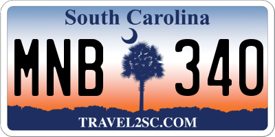 SC license plate MNB340