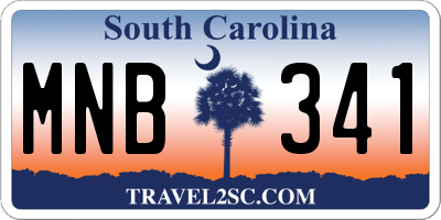 SC license plate MNB341