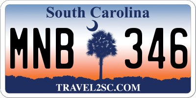 SC license plate MNB346