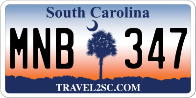 SC license plate MNB347