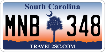 SC license plate MNB348