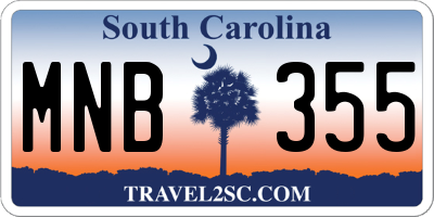SC license plate MNB355