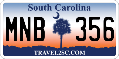 SC license plate MNB356