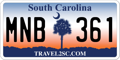 SC license plate MNB361