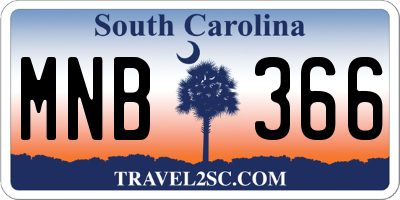 SC license plate MNB366
