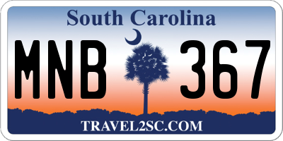 SC license plate MNB367