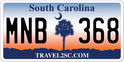 SC license plate MNB368