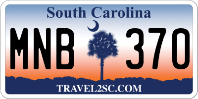 SC license plate MNB370