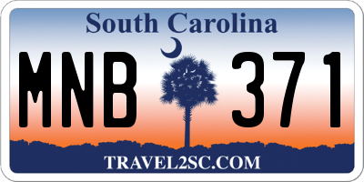 SC license plate MNB371