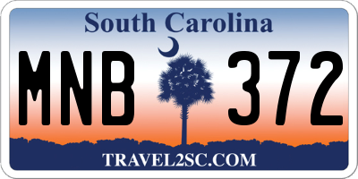 SC license plate MNB372