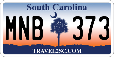 SC license plate MNB373