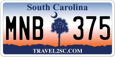 SC license plate MNB375