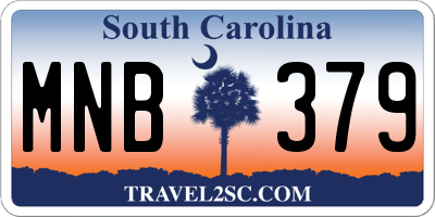 SC license plate MNB379