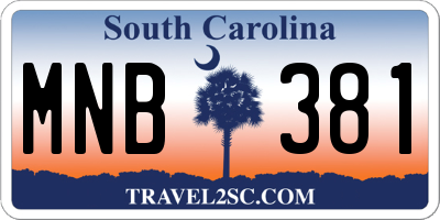 SC license plate MNB381