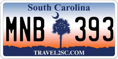 SC license plate MNB393