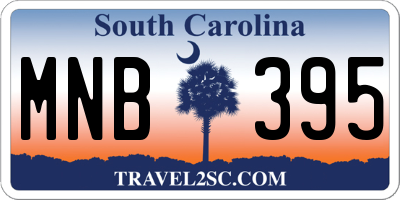 SC license plate MNB395