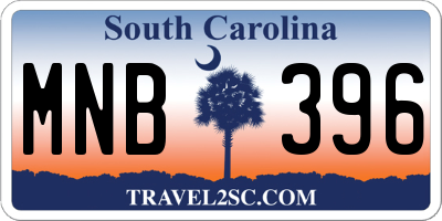 SC license plate MNB396