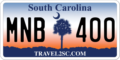 SC license plate MNB400