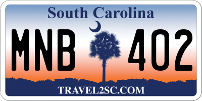 SC license plate MNB402