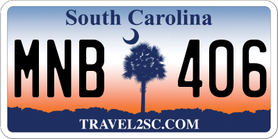 SC license plate MNB406
