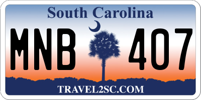 SC license plate MNB407