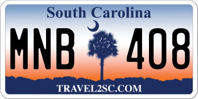 SC license plate MNB408