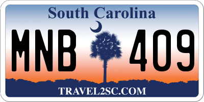 SC license plate MNB409