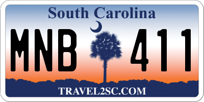 SC license plate MNB411