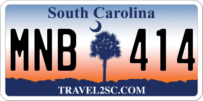 SC license plate MNB414