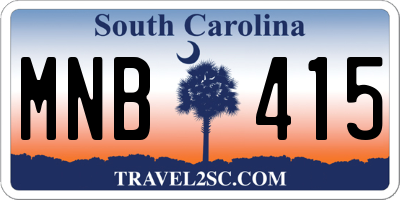 SC license plate MNB415