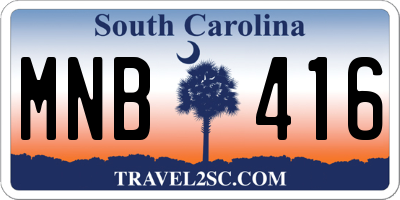 SC license plate MNB416