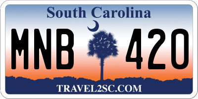 SC license plate MNB420
