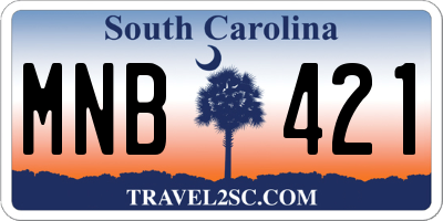 SC license plate MNB421