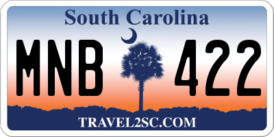 SC license plate MNB422