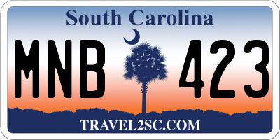 SC license plate MNB423