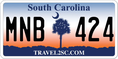 SC license plate MNB424
