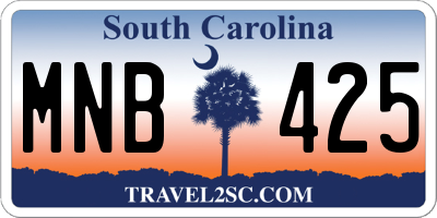 SC license plate MNB425