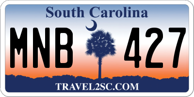 SC license plate MNB427