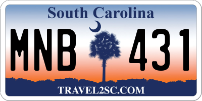 SC license plate MNB431