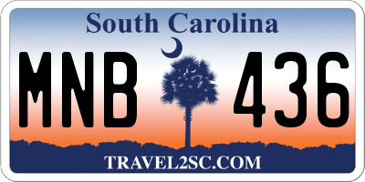 SC license plate MNB436