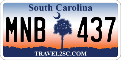 SC license plate MNB437