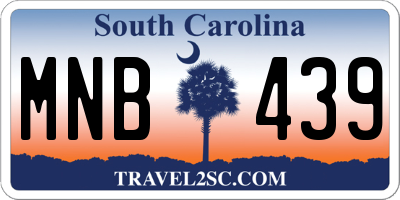 SC license plate MNB439