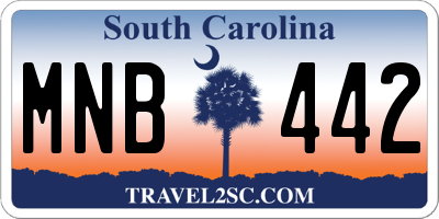 SC license plate MNB442