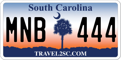 SC license plate MNB444