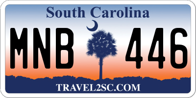 SC license plate MNB446