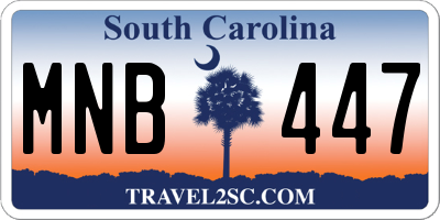 SC license plate MNB447