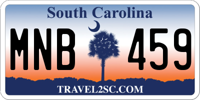 SC license plate MNB459