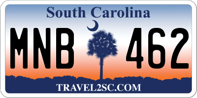 SC license plate MNB462