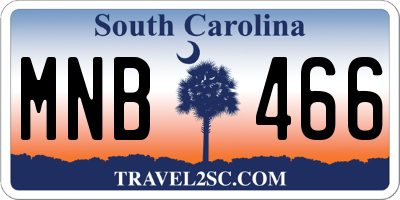 SC license plate MNB466